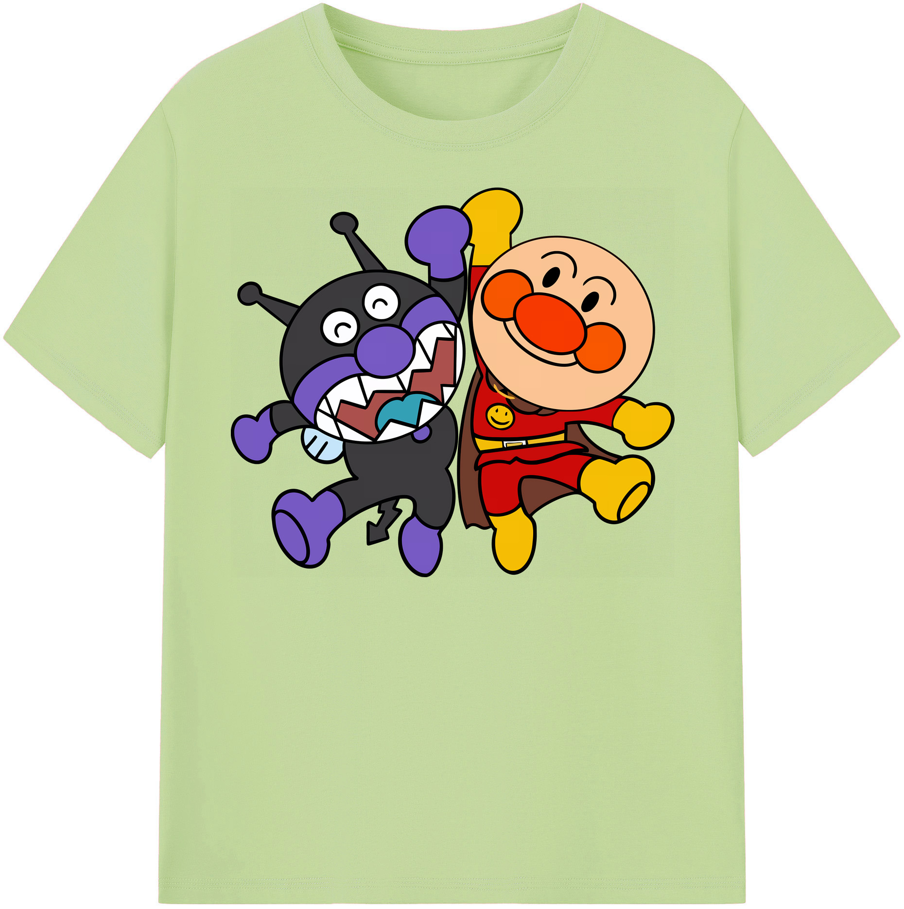 （画像用） アンパンマン Anpanman 綿100％半袖Tシャツ（フロントプリント）